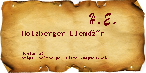 Holzberger Elemér névjegykártya