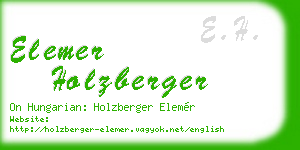 elemer holzberger business card